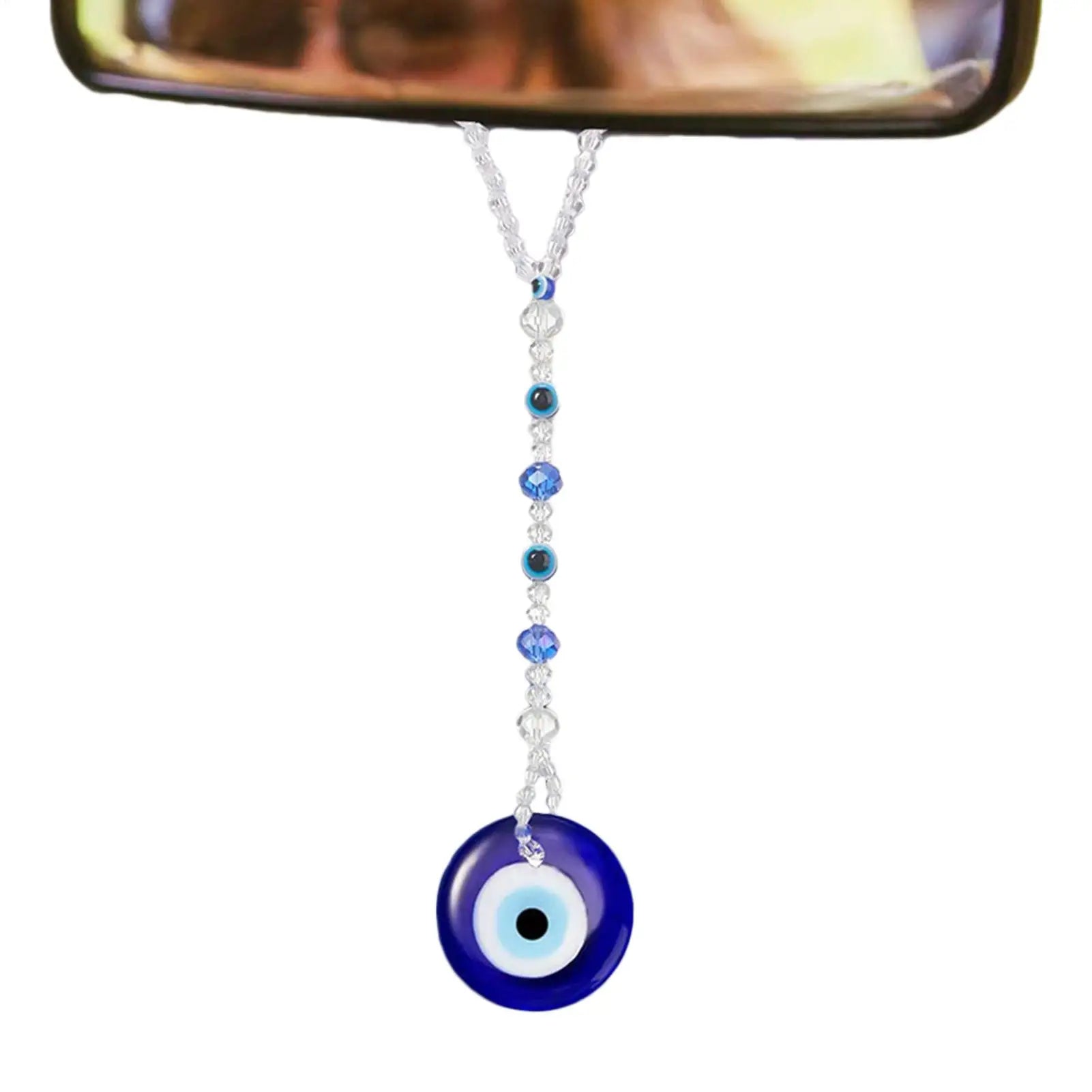 Evil Eye For Car Evil Blue Eye Accessory Rear View Mirror Charm Shining Evil Blue Eye Car Charm Window Pendent For Rear View