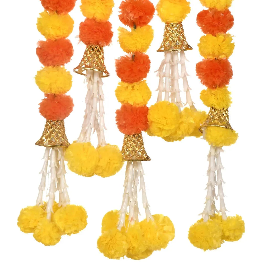 Long Strands Artificial Marigold Garland Pooja Diwali Fiesta Indian Décor Marigold Flower Garlands Pooja Wedding Events Decor