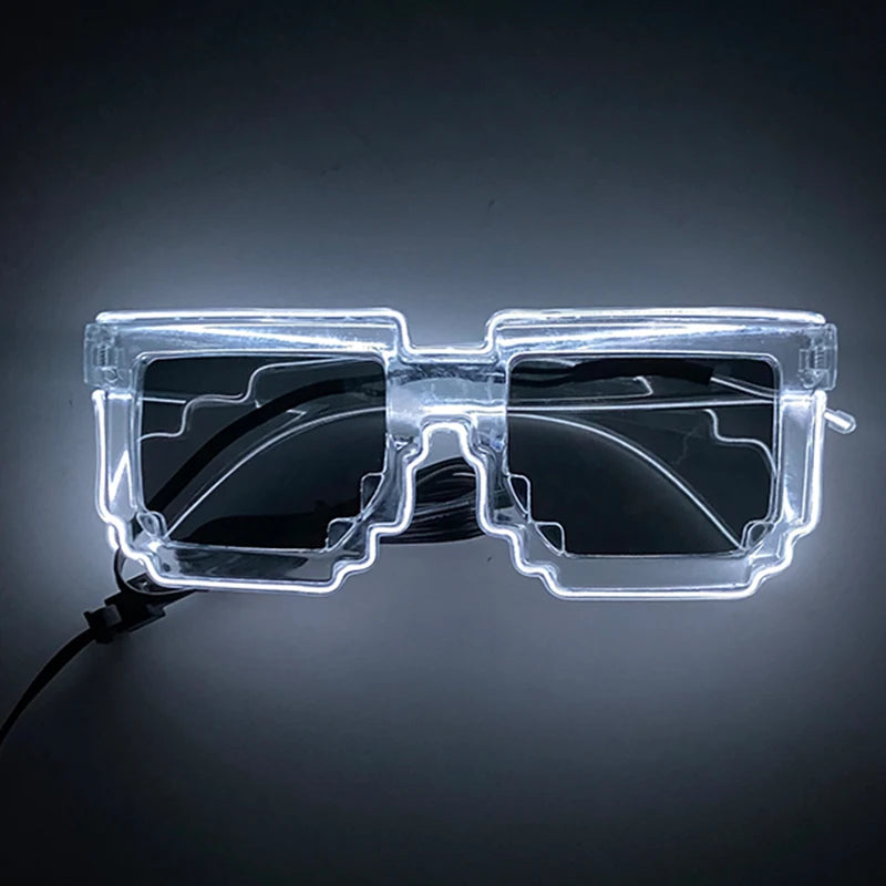 Funny Light Up Glasses Luminous LED Mosaic Glasses Men Women Halloween Party Supplies Glowing Glasses Neon Gafas Prpos