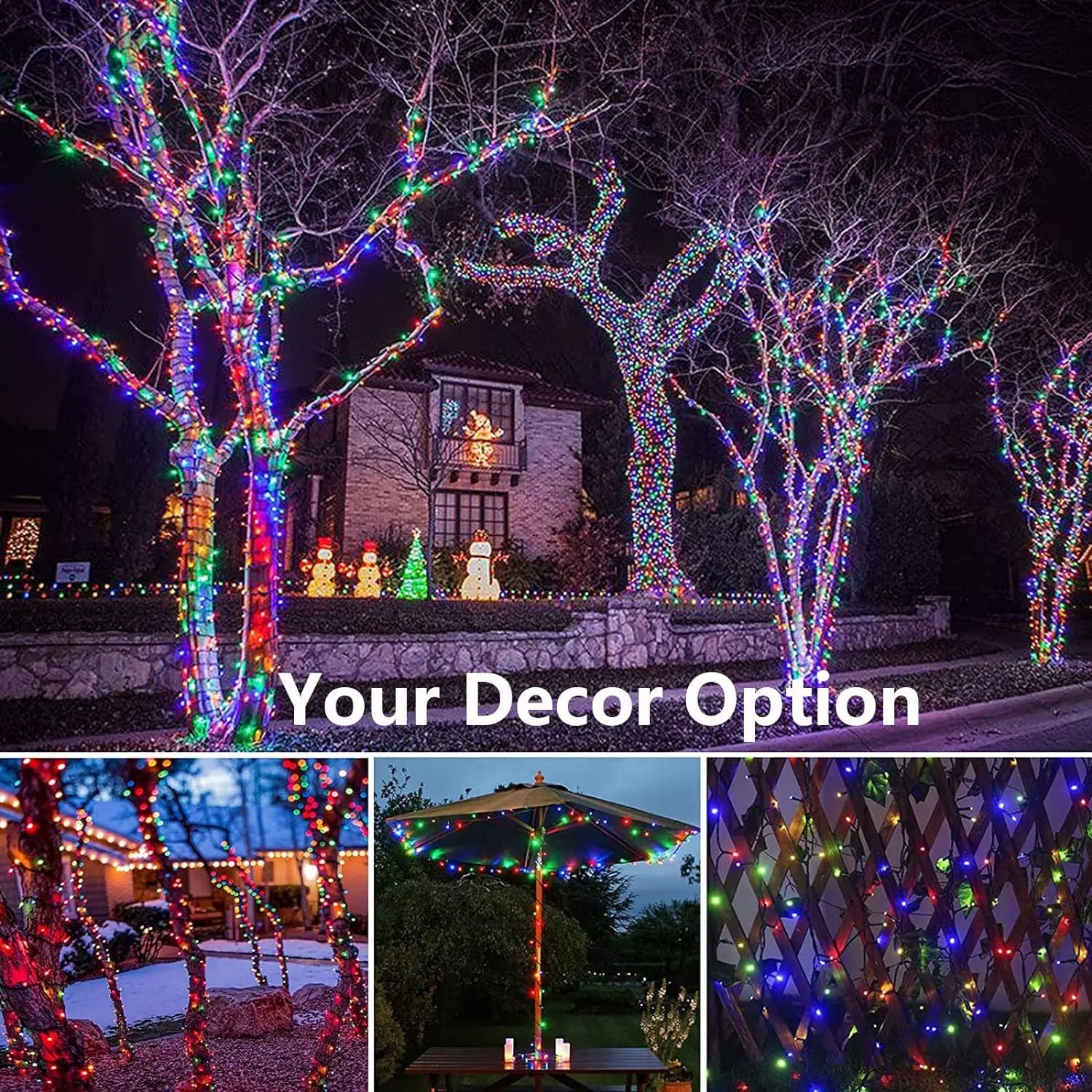 Solar String Lights Outdoor Waterproof Solar Fairy Lights 8 Modes LED String Lights for Garden Patio Wedding Decorations