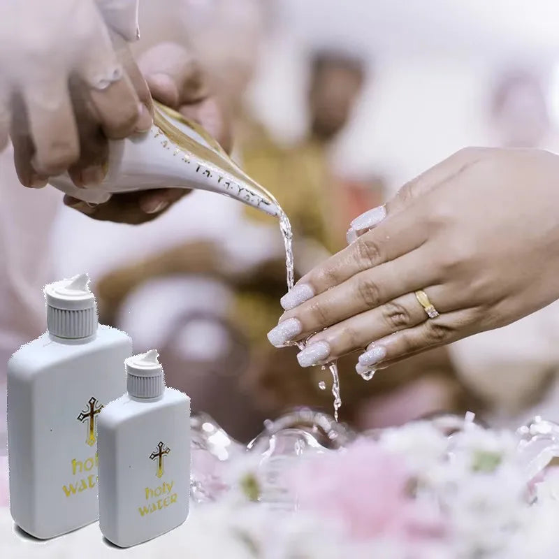 Plastic Holy Water Bottle with Jesus Cross-Catholic&Christian Religious Empty Refillable Container, for Baptism, Church, Prayer