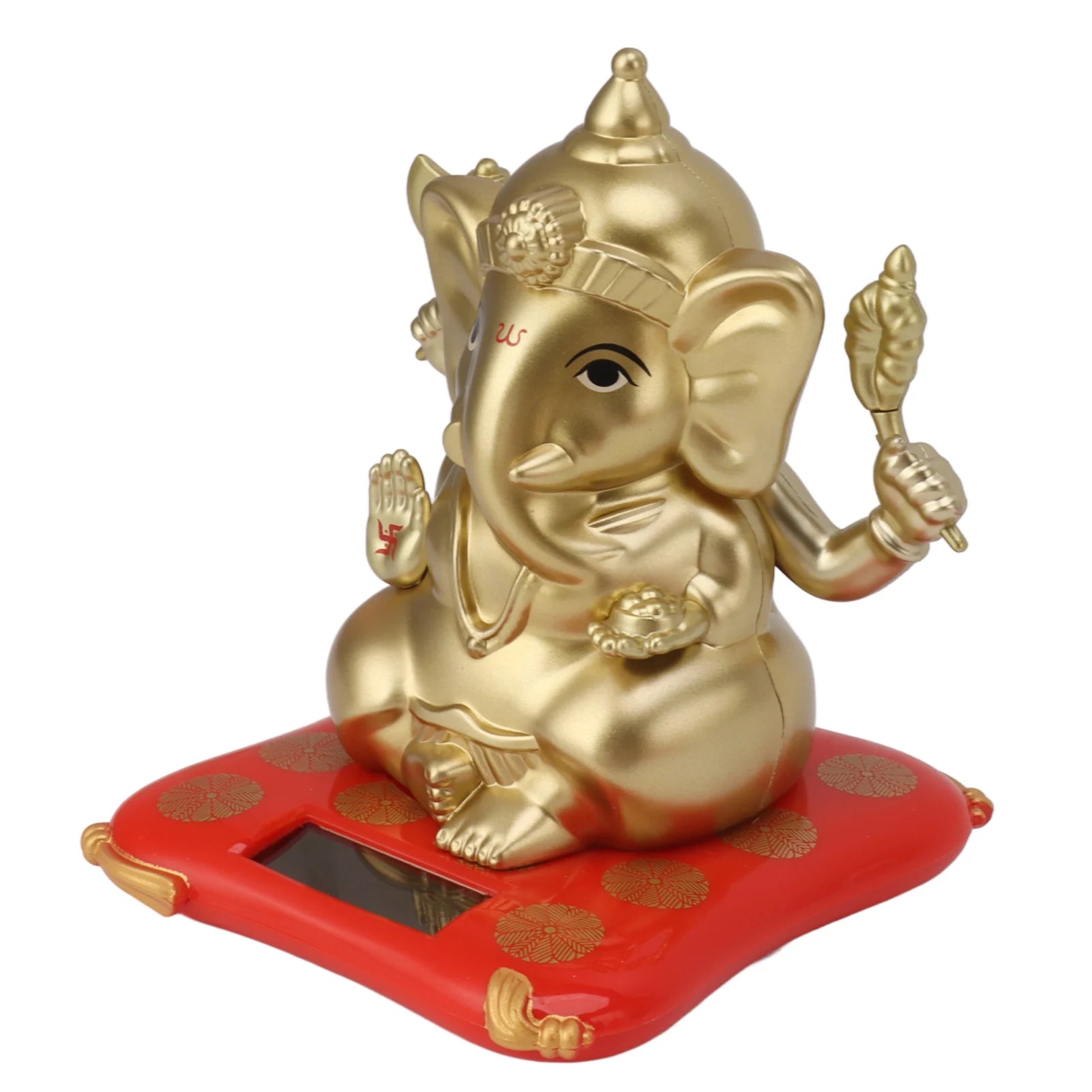 Ganesha Elephant God Statue ABS Solar Powered Indian Ganesha Figurine Ornament for Car Dashboard Home Decor Crafts
