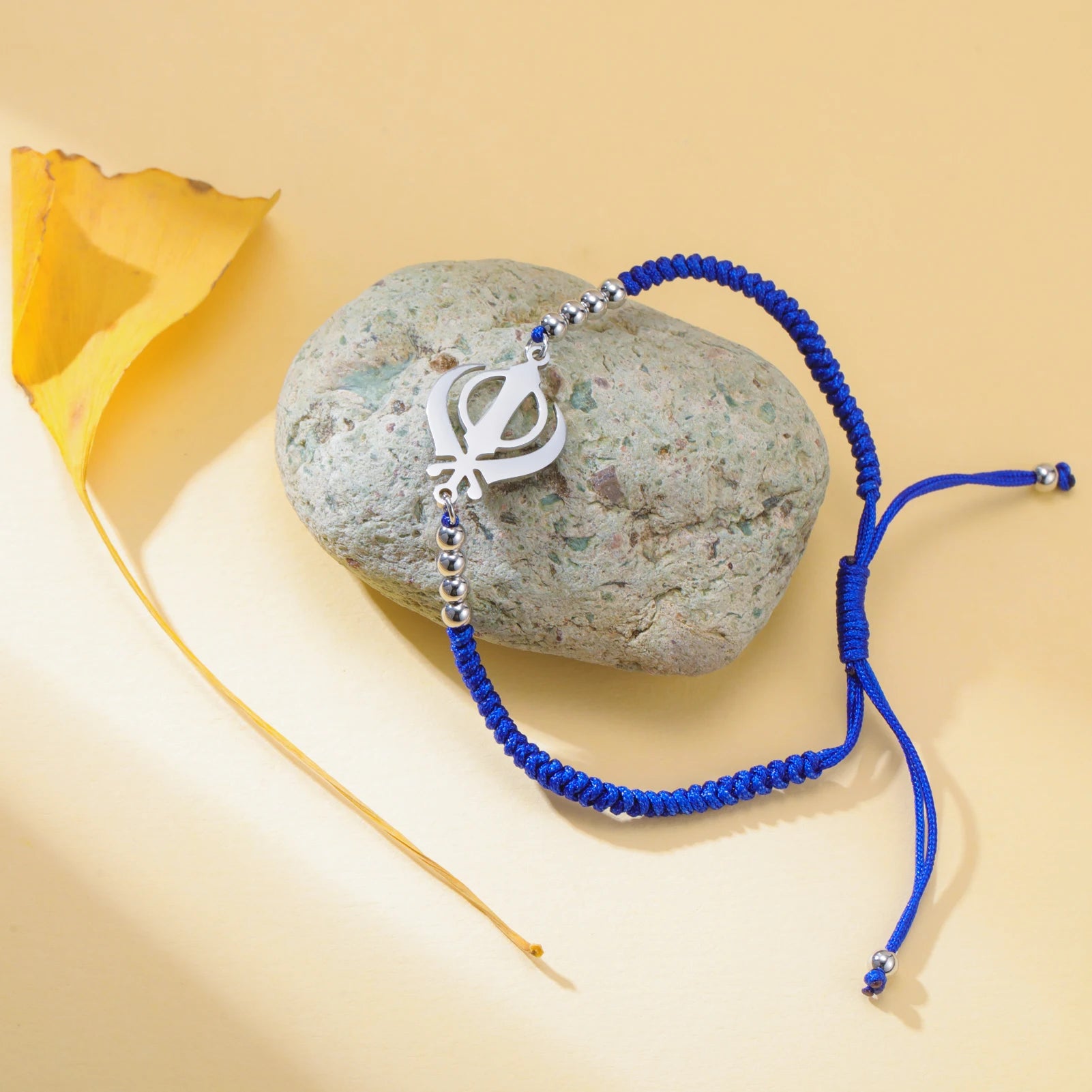 Lucktune Khanda Sikh Faith Bracelet for Women Men Stainless Steel Vintage Indian Sword Lucky Bracelet Spiritual Jewelry Gift