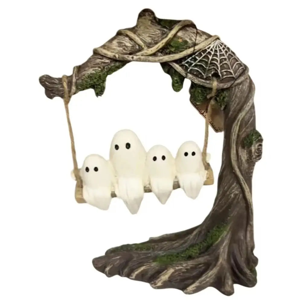 Halloween Themed Halloween Swing Ghost Ornament Handicraft Model Spooky Ghosts Decor Statue Collectible
