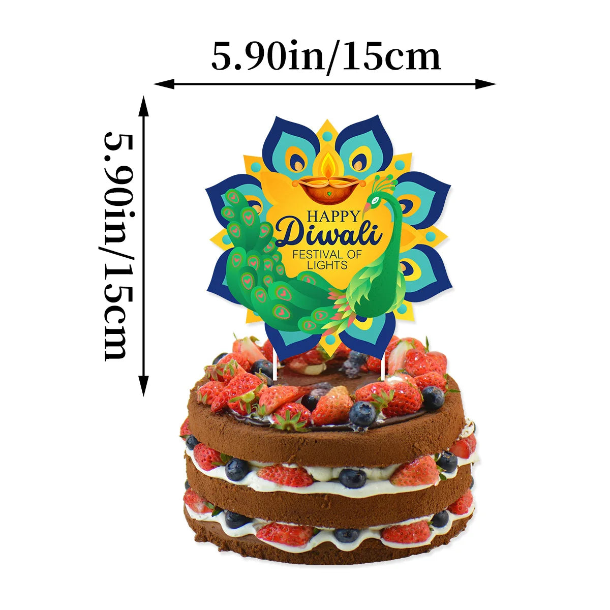 Happy Diwali Party Banner Spiral Banner Swirl Hanging Garland Cupcake Topper for India Diwali Festival Theme Party Decoration