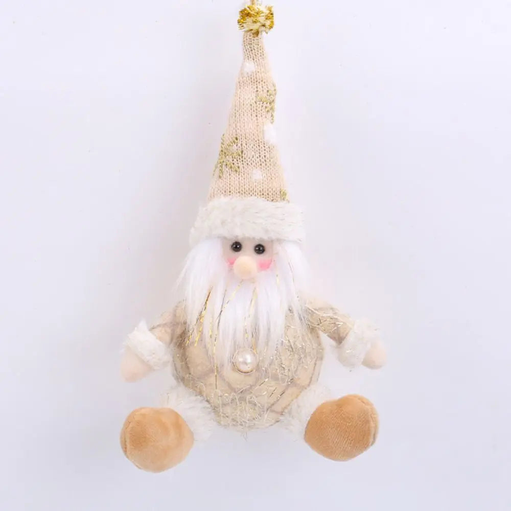 Crafts Cute Christmas Tree Pendant Figurine Ornament Elk Christmas Doll Ornament Creative Snowman Santa Pendant Decor New Year