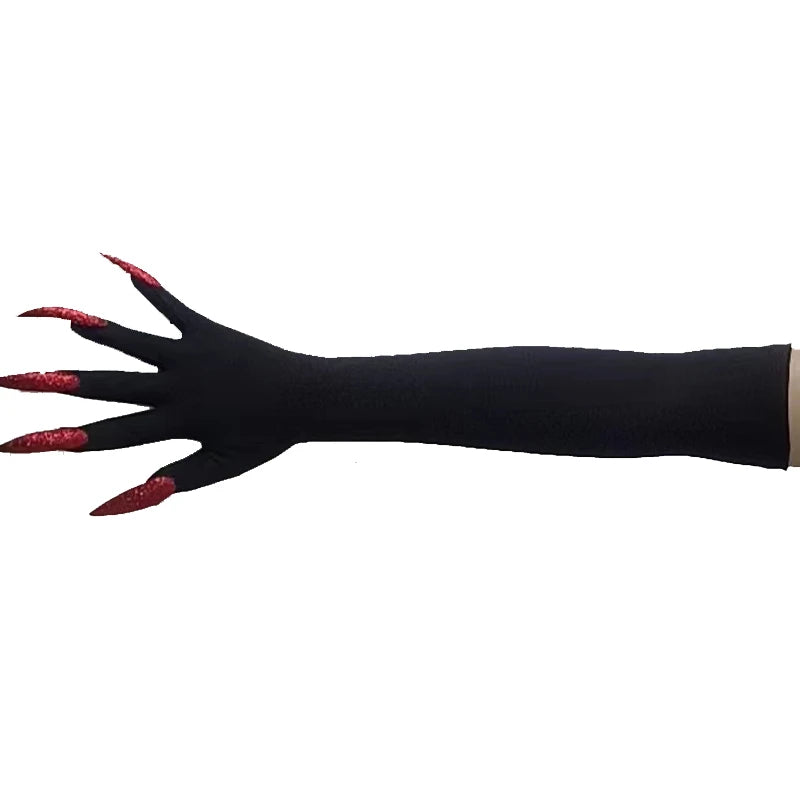 Cool Halloween gloves long ghost claw dress up gloves fashionable red long nails Cosplay Halloween funny gloves A529