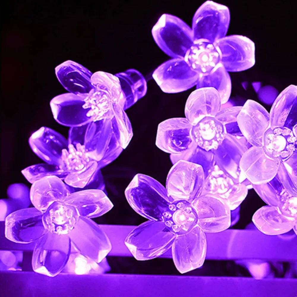 Outdoor Garden Solar Flower Light, Waterproof Solar String Lights, Fairy Simulation Floral Garlands, Christmas Decoration Lamp.