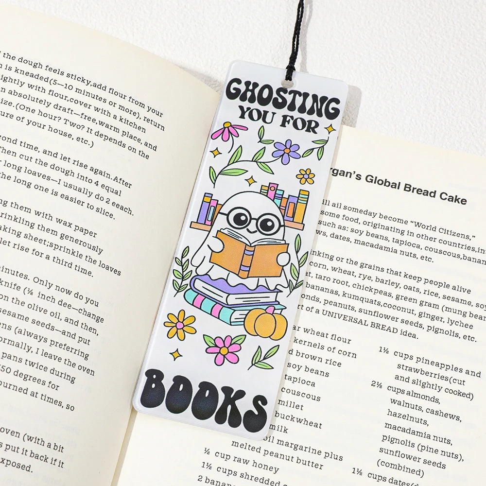 Halloween Ghost & Skeleton Bookmarks Page Holder for Kids Teens Adults Great for Home Library Classroom Book Clubs Creative Gift