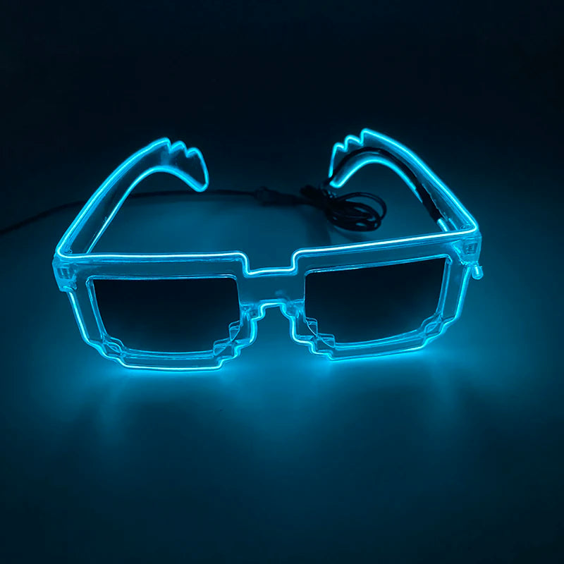 Funny Light Up Glasses Luminous LED Mosaic Glasses Men Women Halloween Party Supplies Glowing Glasses Neon Gafas Prpos