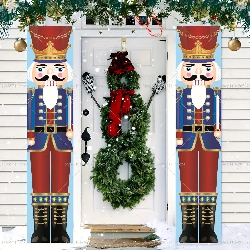 Christmas Hanging Door Nutcracker Soldier Happy Home 2025 Christmas Door Decoration Navidad Notal Noel Ornaments 2026 New