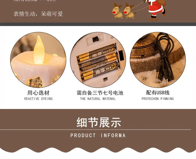 Christmas Decorations Candles Christmas Crystal Snow Lights Children's Birthday Christmas Gifts Scene Layout Holiday Decoration