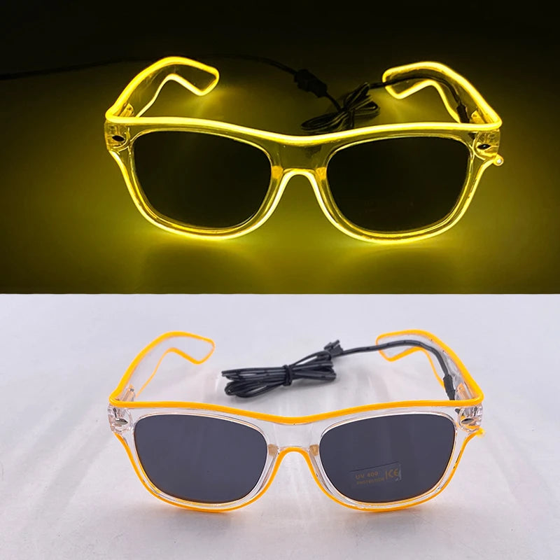 Funny Light Up Glasses Luminous LED Mosaic Glasses Men Women Halloween Party Supplies Glowing Glasses Neon Gafas Prpos