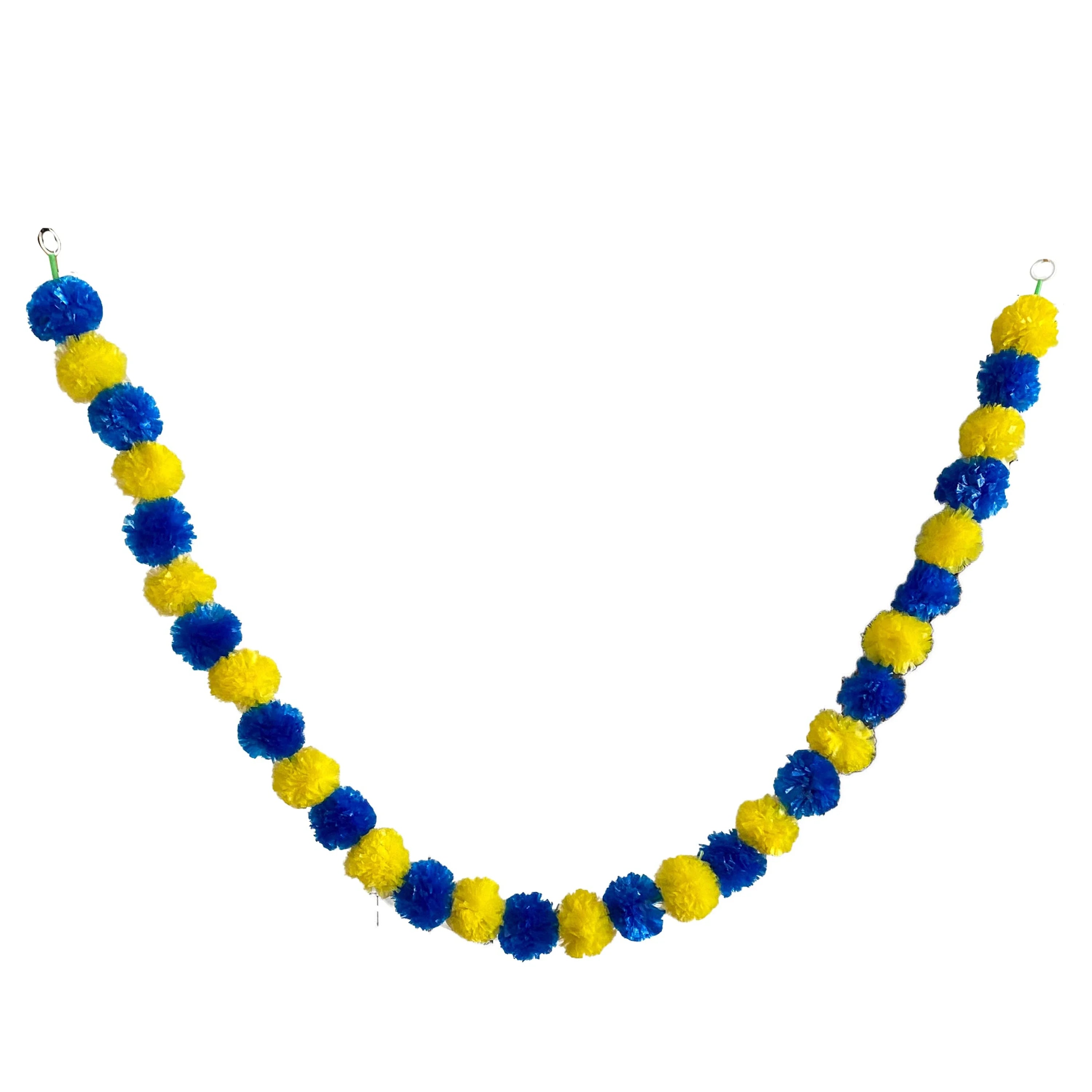 2 Pcs Marigold Flower Garland with бо Flowers for Diwali Mexican Dia de los Muertos DIY Wreath Day of The Dead Decor Party