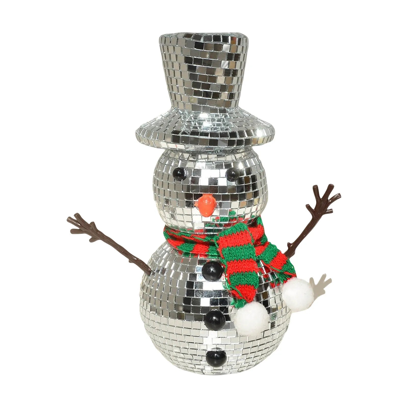 Creative Christmas Snowman Disco Ball Statue Reflective Winter Decoration Holiday Gatherings Decoration Supplies Christmas Gifts