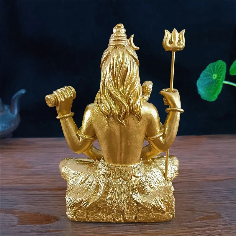 Golden Shiva Statue Hindu Ganesha Vishnu Buddha Figurine Sculpture Room Office Home Decoration India God Feng Shui Crafts