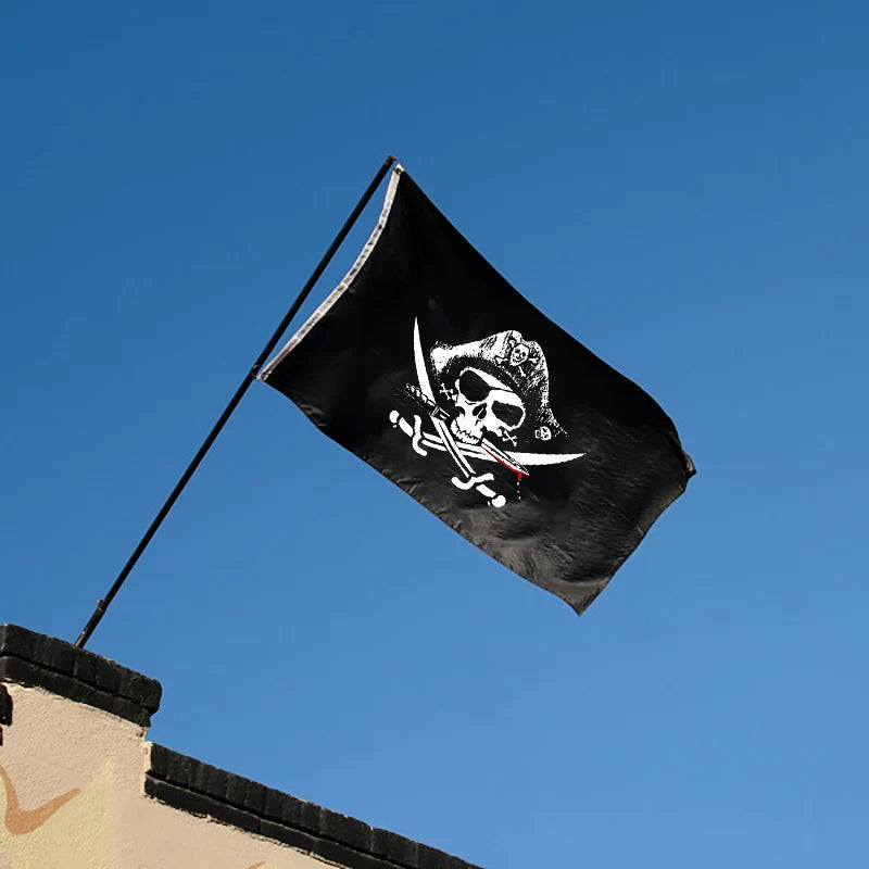 Halloween Pirate Cosplay Party Set Pirate Eye Patches Pirate Flag Skull Print Pirate Captain Costume Cap for Halloween Kids Gift