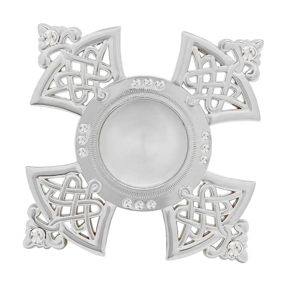 HTISOK Orthodox Holy Water Vessel Gold Plated Alloy with Celtic Cross Church Sanctuary Family Spiritual Space Religious Decor