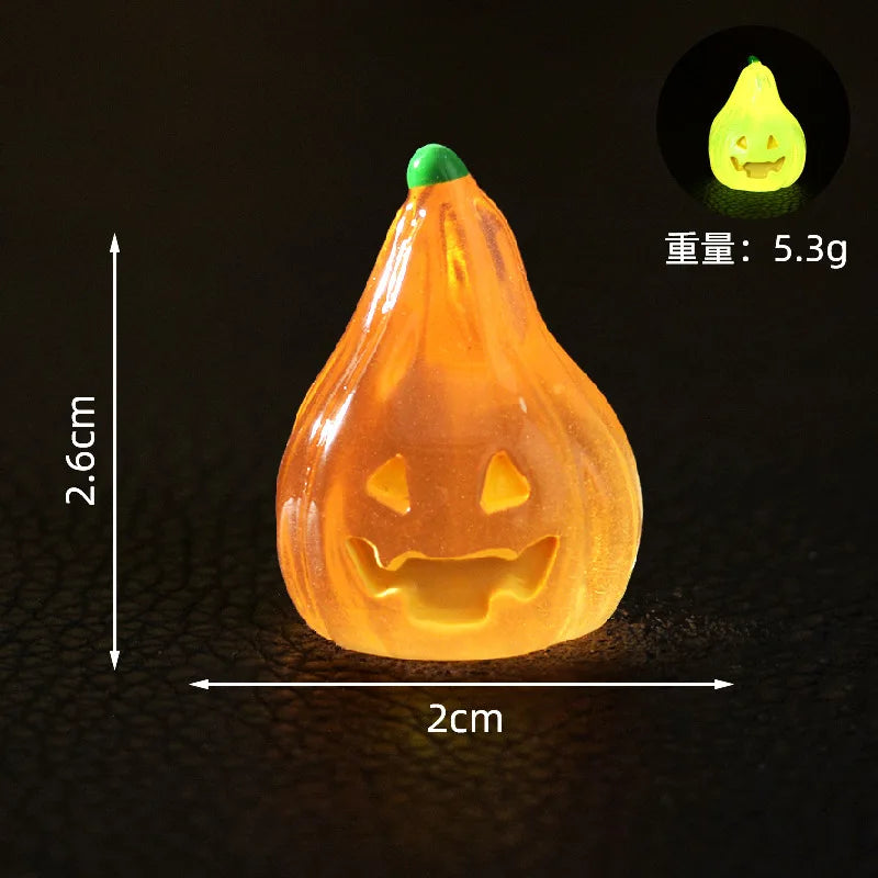 8PCS Halloween Ghost Simulation Small Pumpkin Ornament Home Desktop Living Room Micro Landscape Ornament Resin Diy Crafts 2025