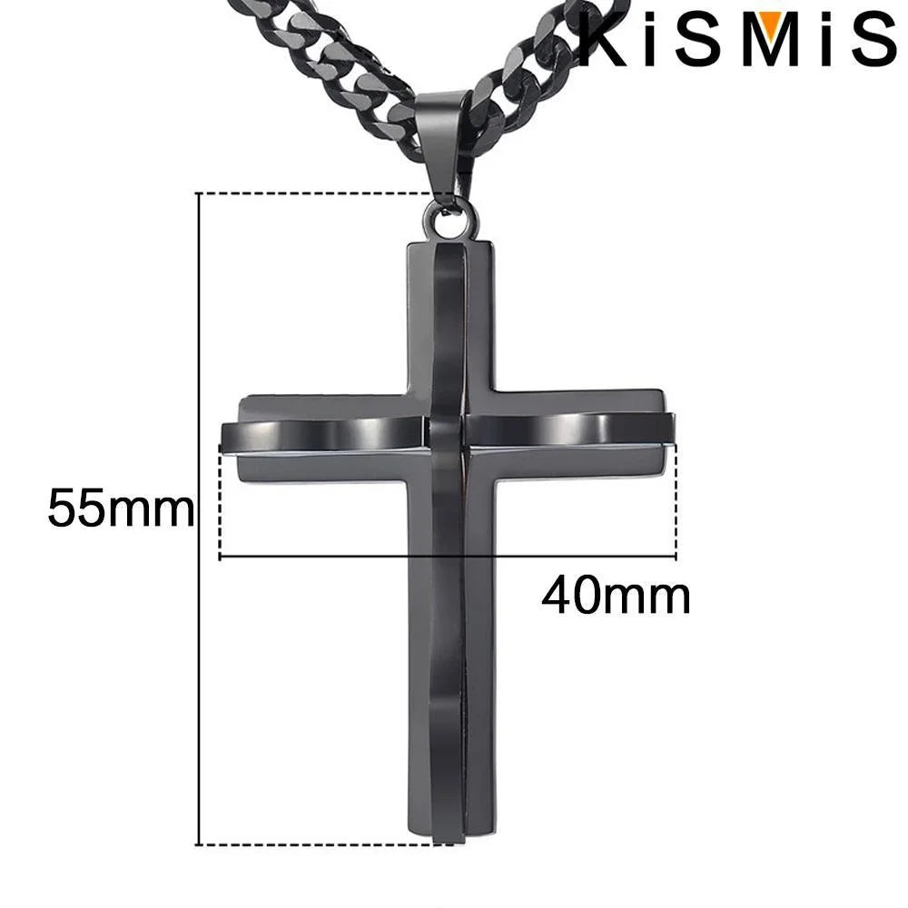 Men's Cross Pendant Necklace Fashion Hip-hop Jewelry Accessories Stylish Design Unique Gift for Him