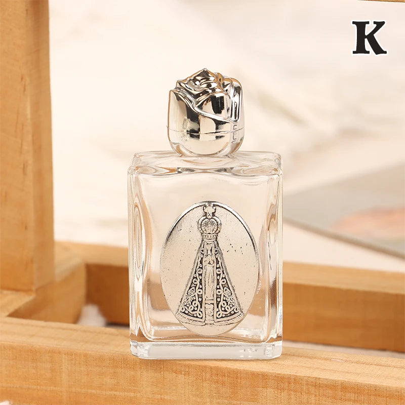 11 Types Of Glass Holy Water Jesus Bottle Religious Cross Bottle Christian Virgin Sculpture Bottle Refillable Holy Water Bottle