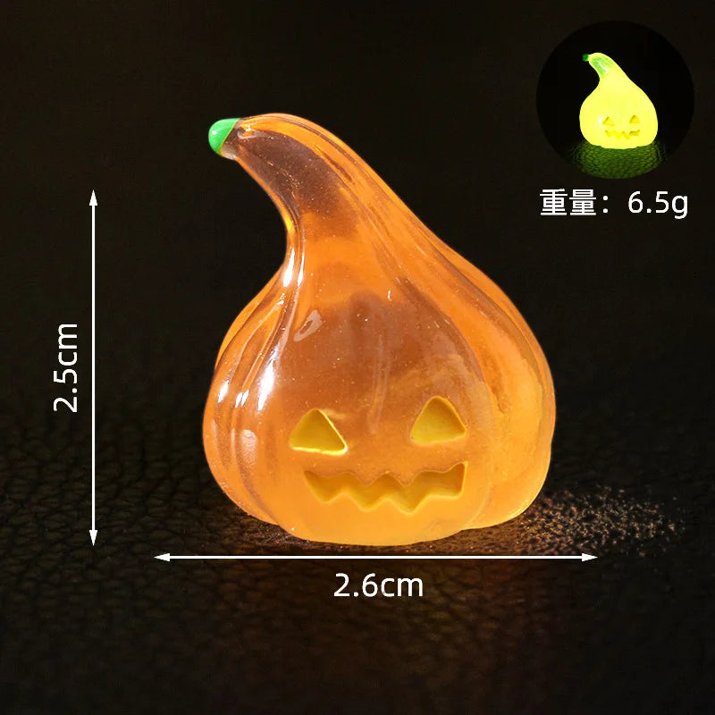 8PCS Halloween Ghost Simulation Small Pumpkin Ornament Home Desktop Living Room Micro Landscape Ornament Resin Diy Crafts 2025