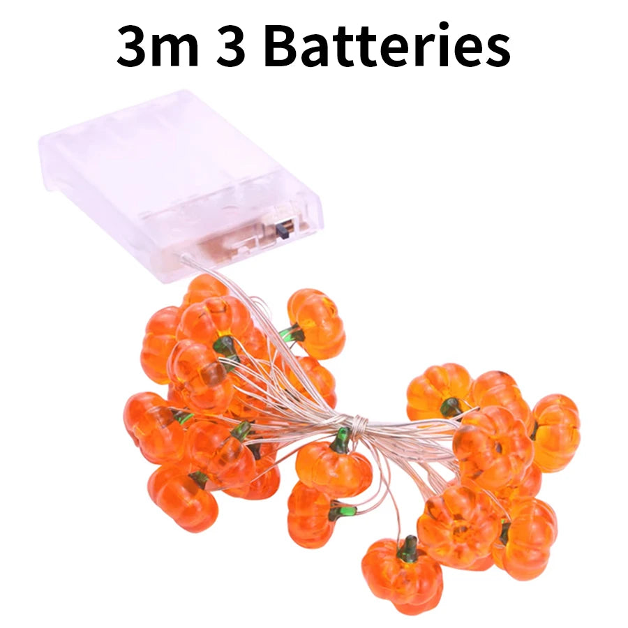 Halloween Cubic Pumpkin String Lights 1/2/3M Warm White Always Bright Event Party Decoration Creative Ambient Lights