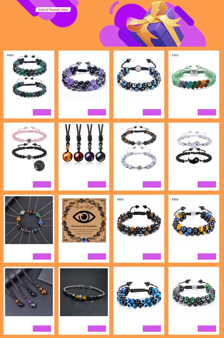 Evil Eye Bracelet for Men 8mm Tigers Eye Stone Bracelet Protection Bracelet Natural Stone Bracelet Bring Luck  Jewelry Gifts