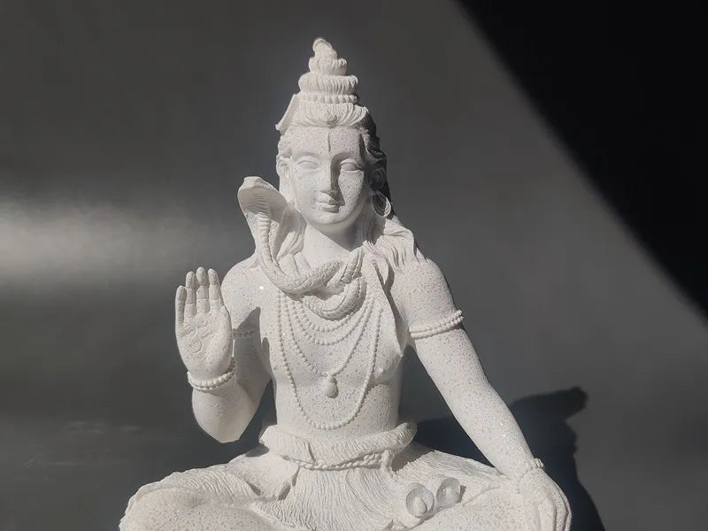 Vilead 13cm Sandstone Shiva Statue Yoga Figurine Ornament Zen Meditation Buddha Decor India Religion Feng Shui Craft Home Living