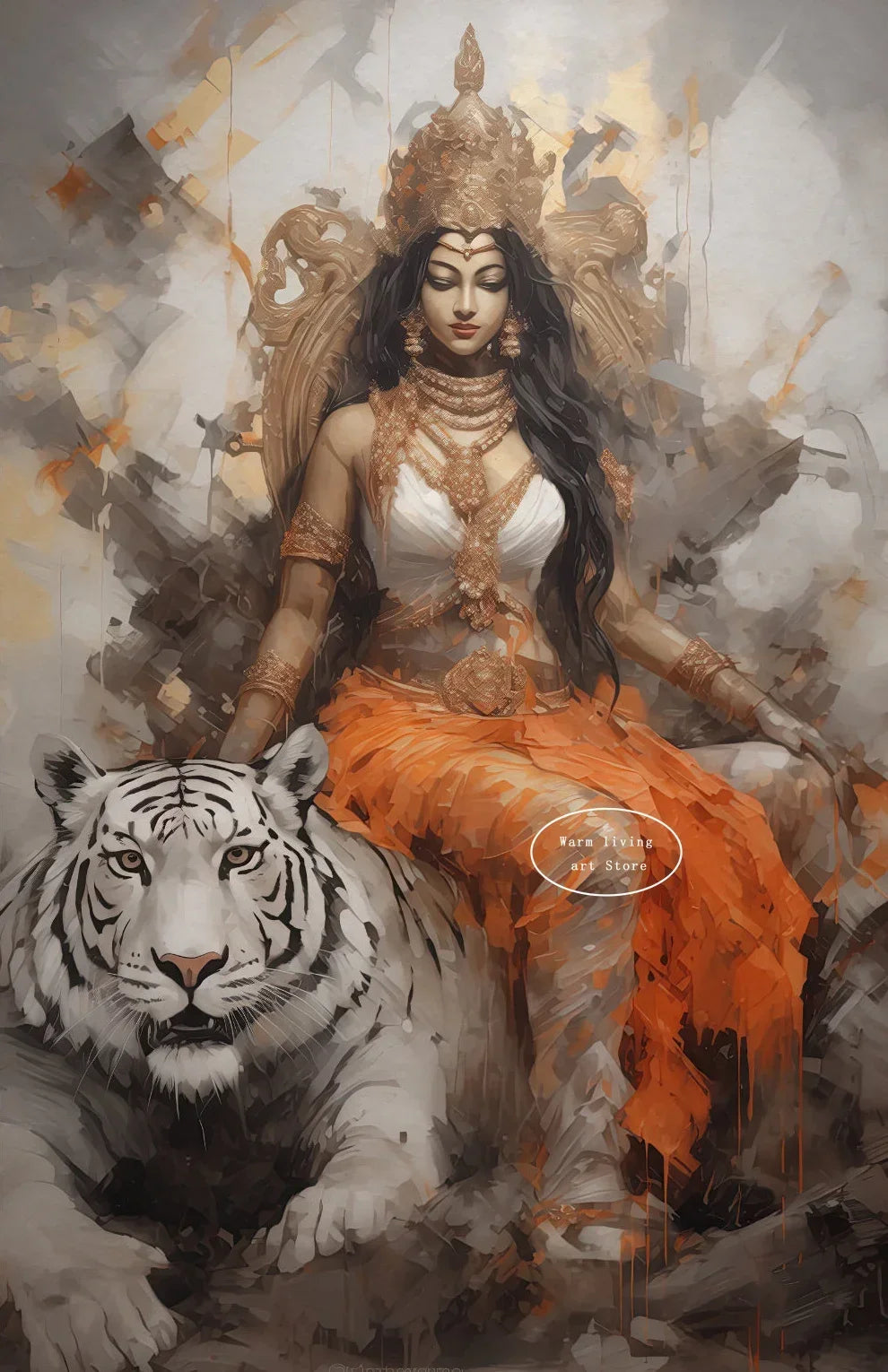 Lakshmi Krishna Buddha Shiva Ganesha Hindu Deity Canvas Wall Art  Spiritual Home Decor Posters  Prints