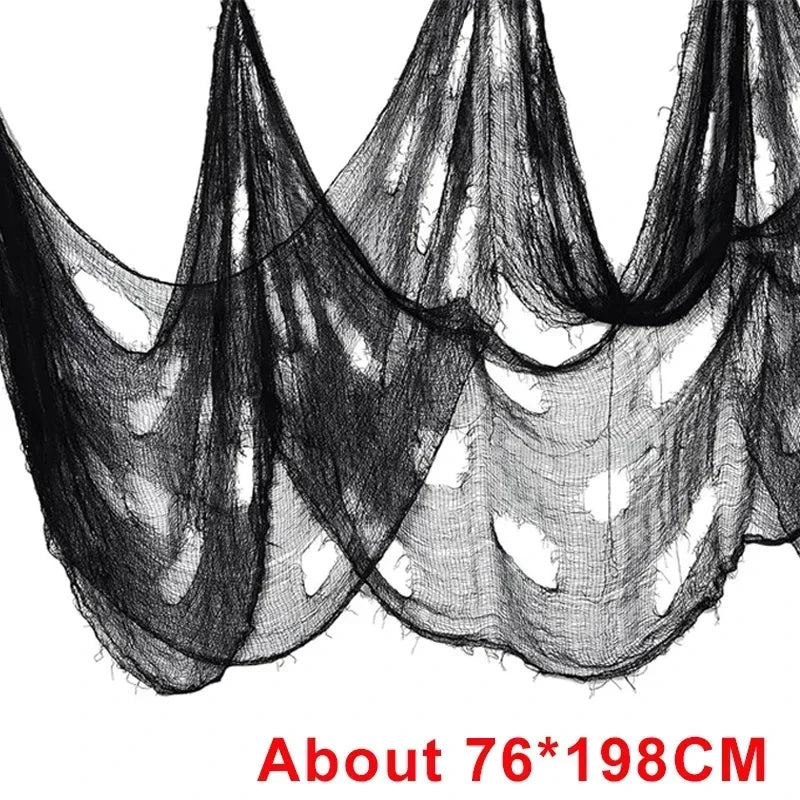 Halloween Decor Props Set Creative Horror Ghost Black Gauze With Spider Latex Balloons Halloween Party Decors Supplies Globos