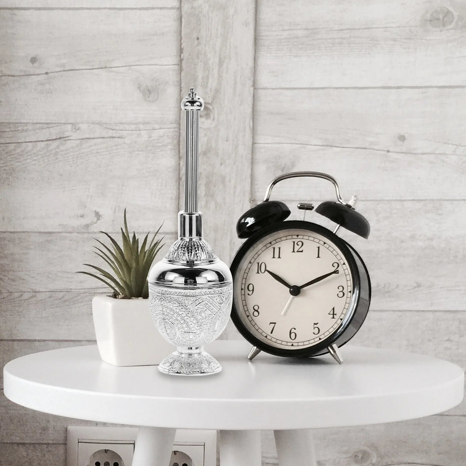 Electroplated Holy Water Bottle Decorative Glass Zinc Alloy Empty Container For Vases Home Decor Catholic Oil Container