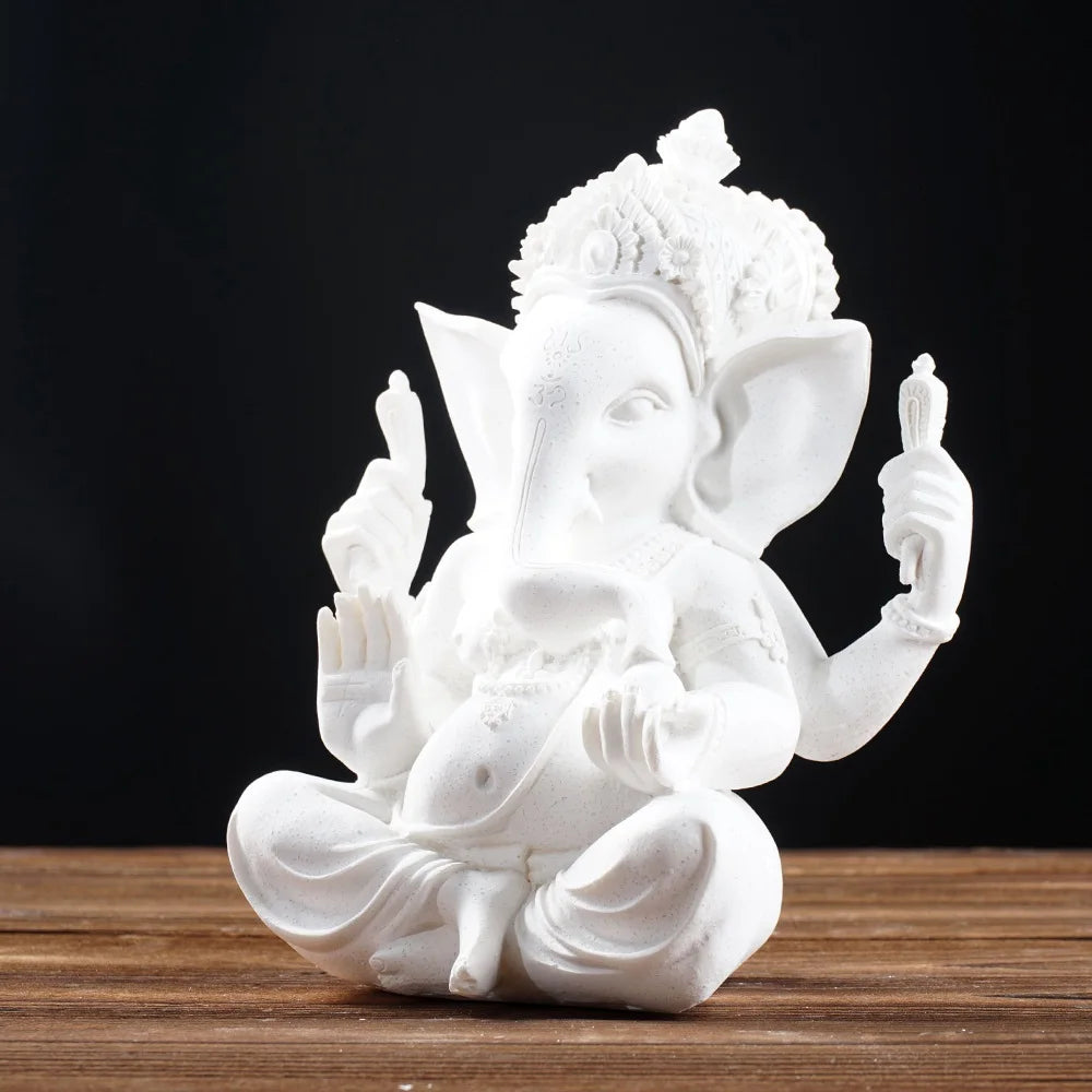 Vilead Sandstone Indian Ganesha Elephant God Statue Religious Hindu Fengshui Buddha Sculpture Shop Office Home Decoration Crafts