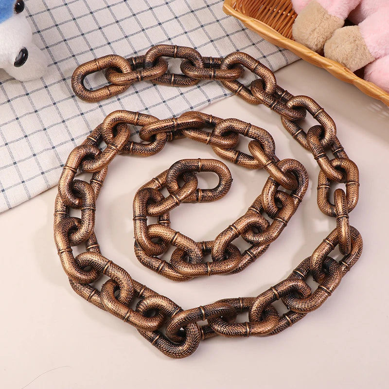 1.5m Funny Plastic Simulation Chain Dog Pet Leash Pet Tractions Rope Halloween Props Pet Supplies Leash