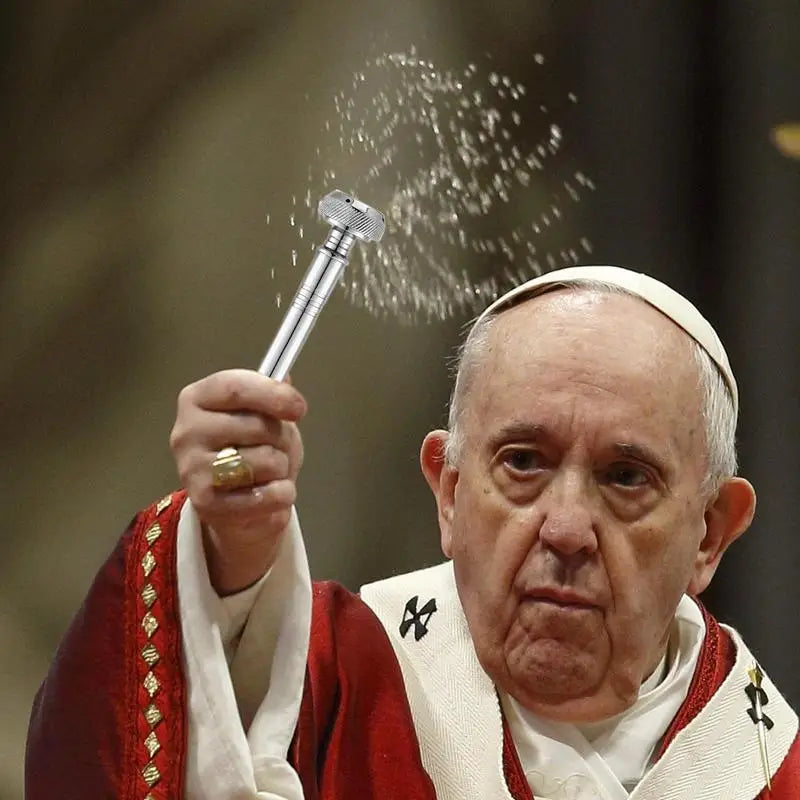 Christian Pocket Holy Water Sprinkler With Leather Storage Bag Religious Copper Holy Water Container Dispenser Travel Sprinkler