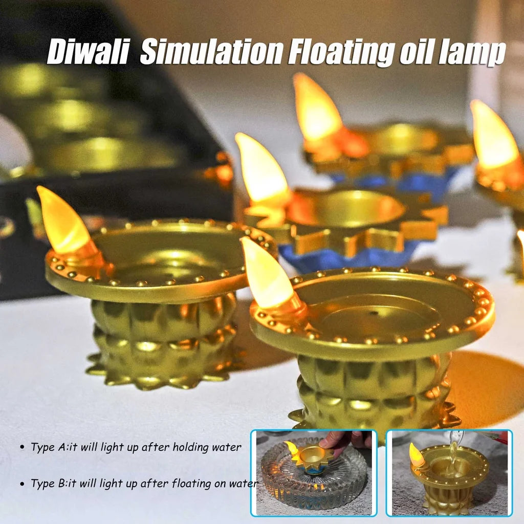 LED Candle Lamp Diwali Simulation Deepavali Decorative Candle Small Floating Decoration Oil Lamp Floating On Water LED Tea Light