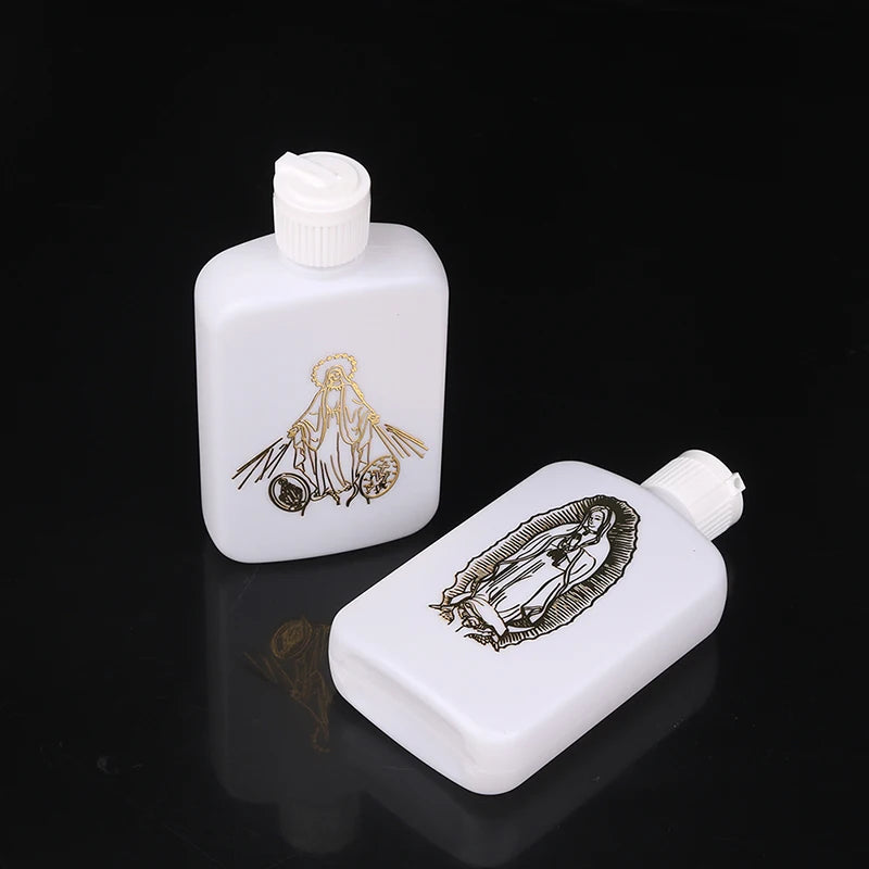 100ml Holy Water Bottles With Screw Lid Plastic Holy Water Container Holy Water Empty Containers With Gold Cross