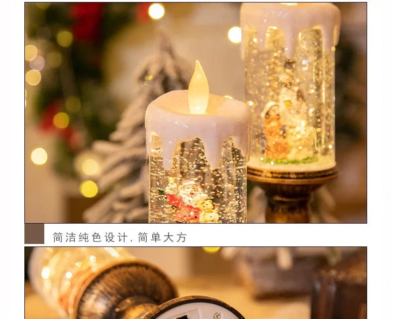 Christmas Decorations Candles Christmas Crystal Snow Lights Children's Birthday Christmas Gifts Scene Layout Holiday Decoration