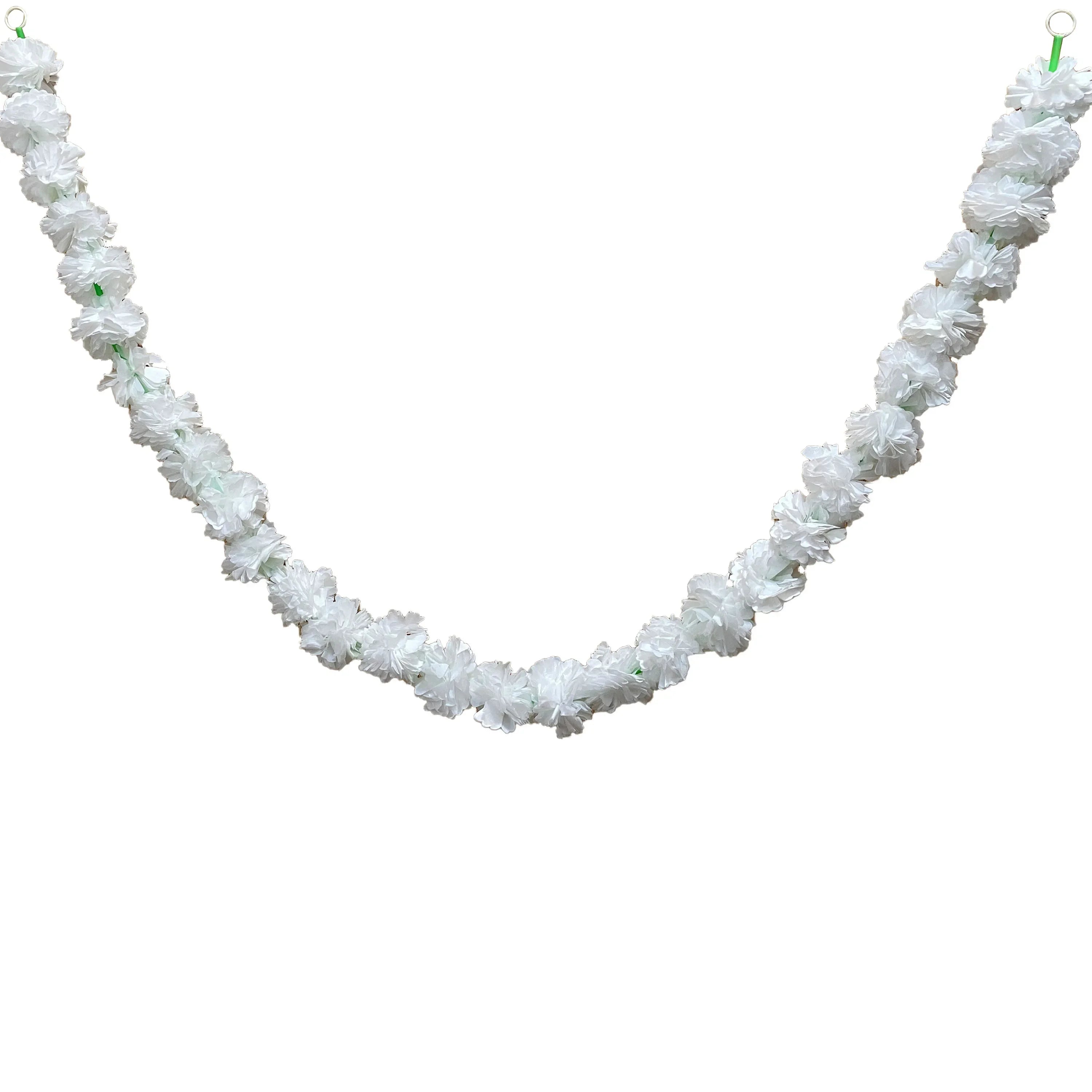 2 Pcs Marigold Flower Garland with бо Flowers for Diwali Mexican Dia de los Muertos DIY Wreath Day of The Dead Decor Party