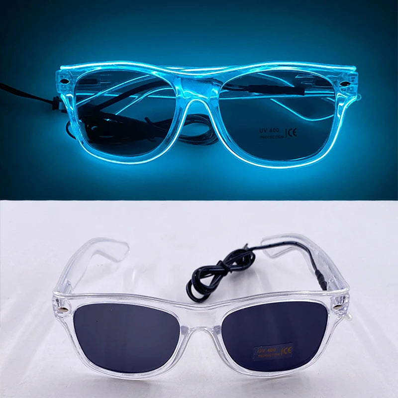 Funny Light Up Glasses Luminous LED Mosaic Glasses Men Women Halloween Party Supplies Glowing Glasses Neon Gafas Prpos