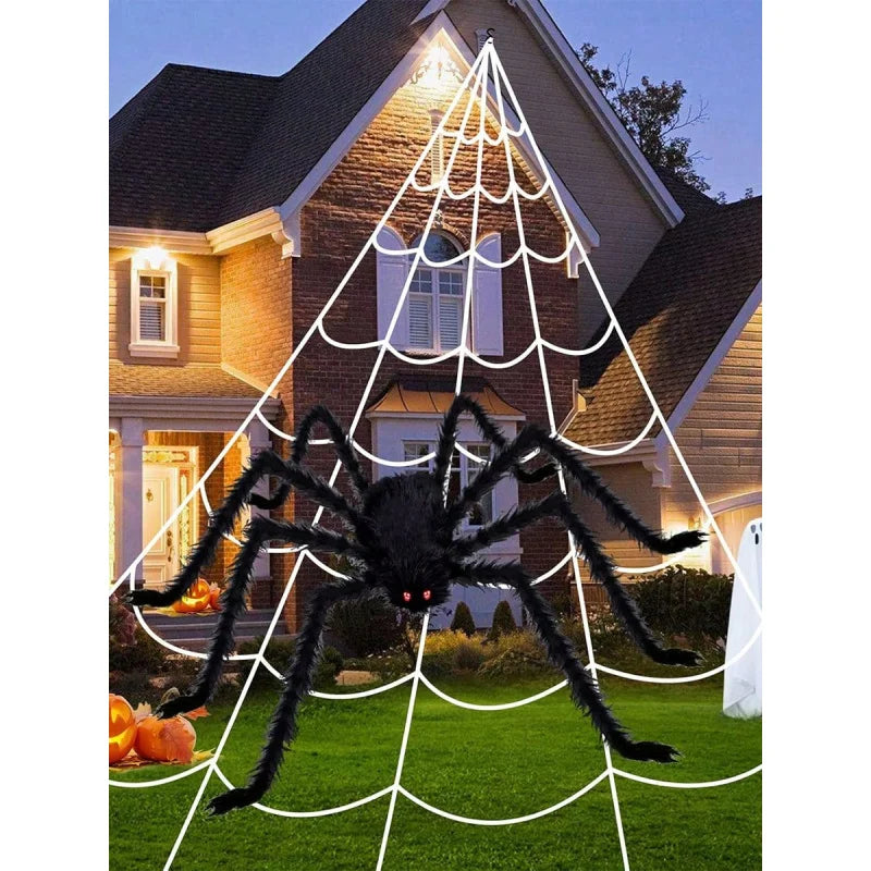 Halloween Decoration Outdoor Triangle Spider Web, Indoor Cleaning Home Yard Party Haunted House Garden Lawn Decorations