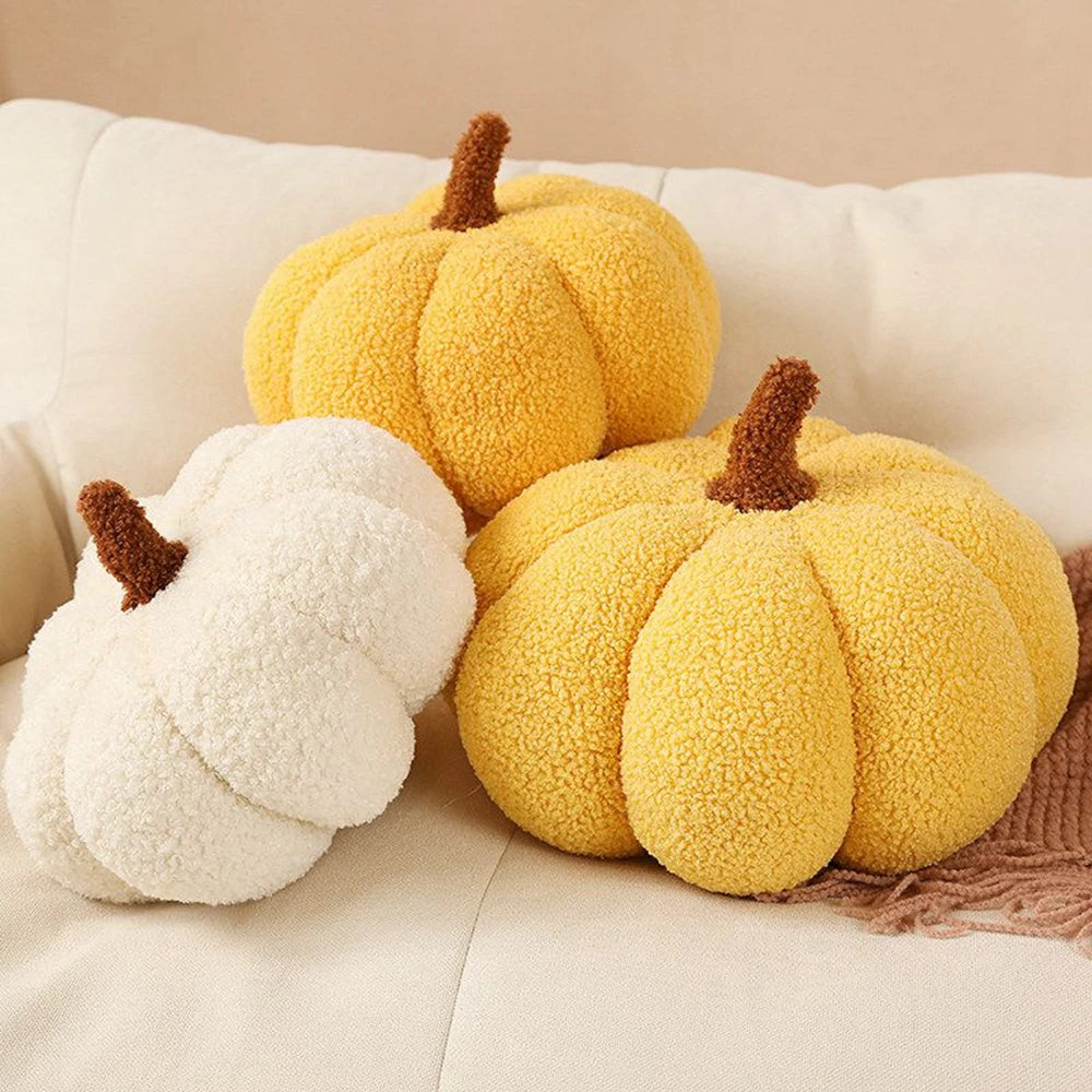 20CM Creative Home Pumpkin Plush Toy Living Room Sofa Decoration Throw Pillow Particles Plush Pumpkin Doll Halloween Dress Up