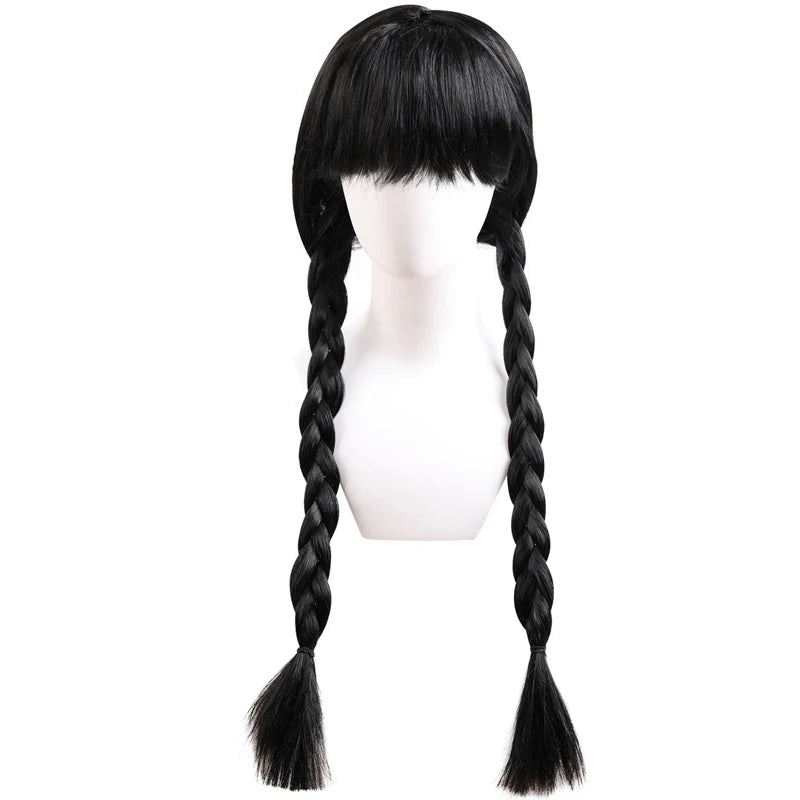 2025 Movie Weirdo Wensday Role Play Costume with Belt Wed. Season 2 Girl Prom Gown Soft Frock Gothic Black Adams Halloween Dress