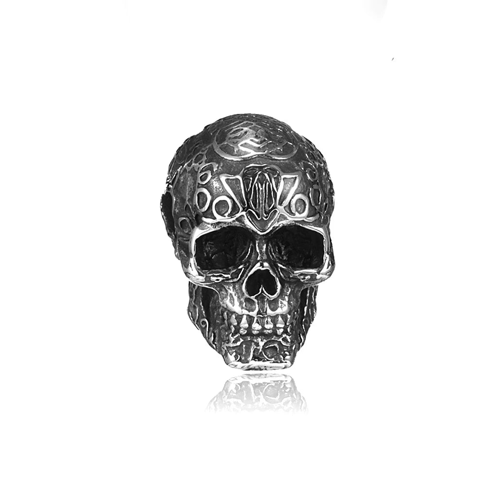 Gothic Hip Hop Skull Pendant Necklaces For Men Stainless Steel Punk Fashion Skeleton Necklace Halloween Jewelry Gifts Wholesale