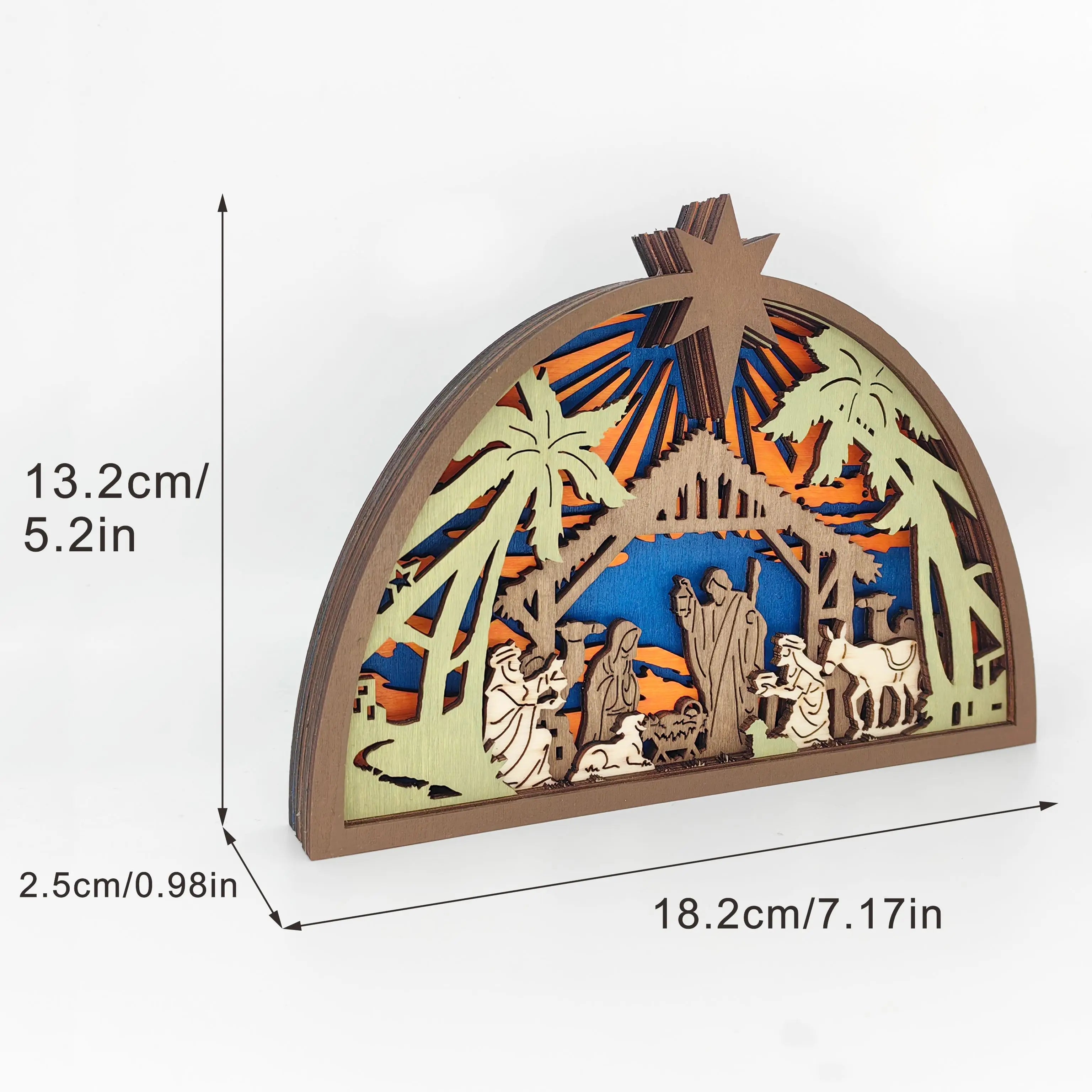 New Christmas Wooden Crafts Wooden Christmas Jesus Ornaments Home Holiday Decorations