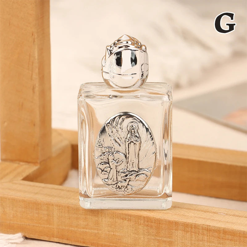 11 Types Of Glass Holy Water Jesus Bottle Religious Cross Bottle Christian Virgin Sculpture Bottle Refillable Holy Water Bottle