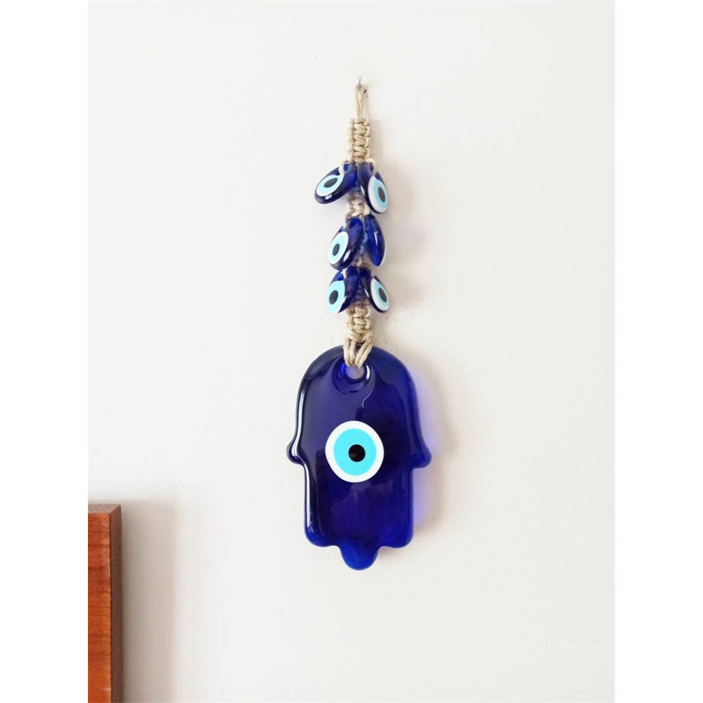 Handwoven Turkish Evil Eye Car Interior Decoration Wall Hanging Decor Unique European Style Fatima Blue Eye Decorative Ornament