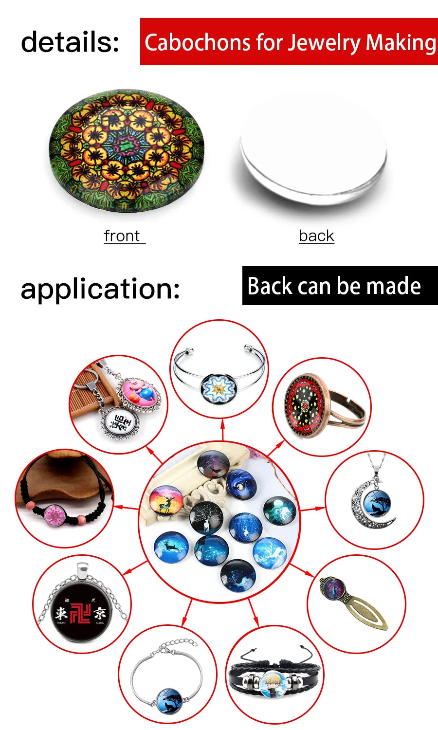 Halloween Black Cat 12mm14mm/16mm/18mm/20mm/25mm Round photo glass cabochon demo flat back Making findings