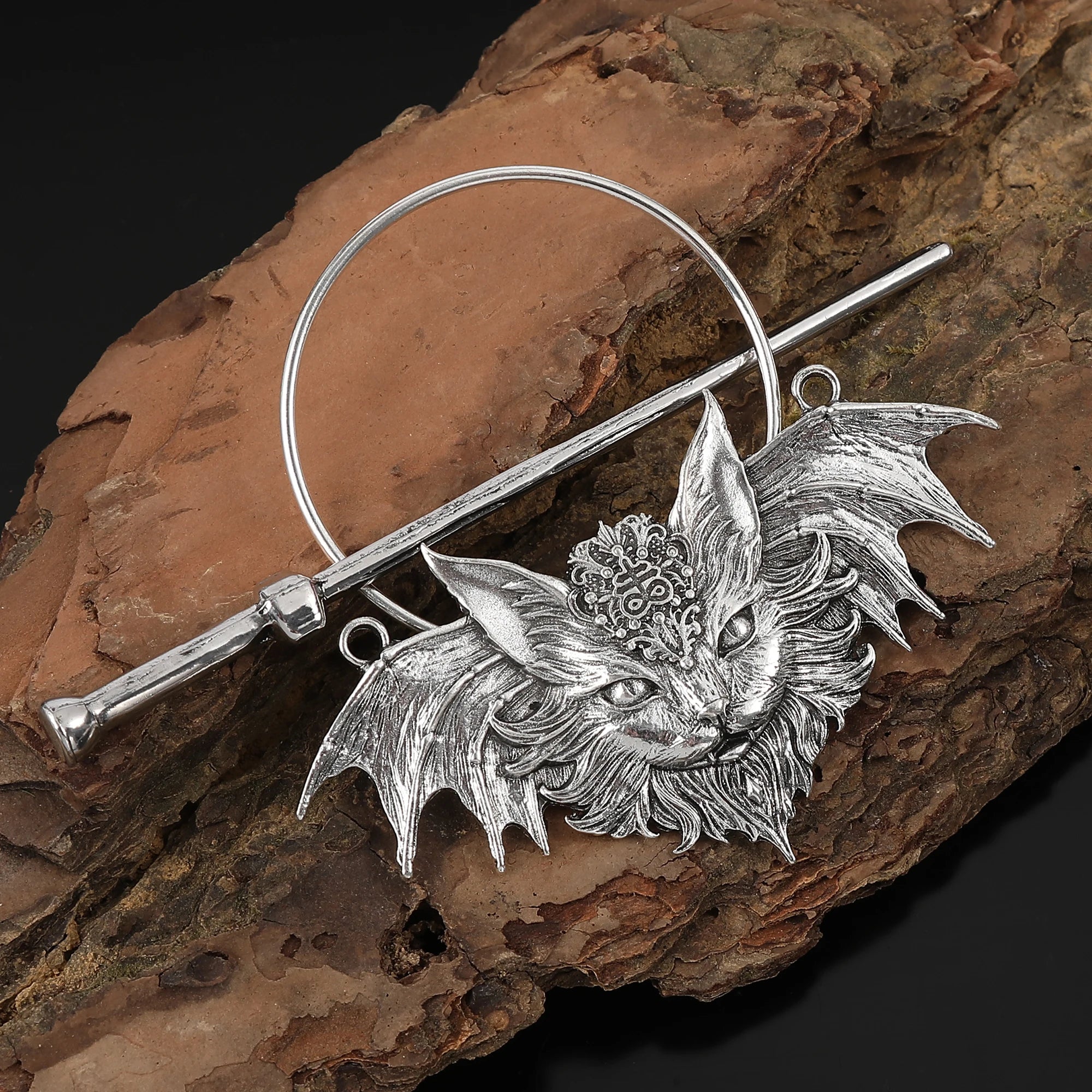 Retro Viking Gothic Bat Cat Hairpin Hair Accessory Witch Halloween Dress up Fashion Accessories Valentine's Day Mother's Day Birthday Gift