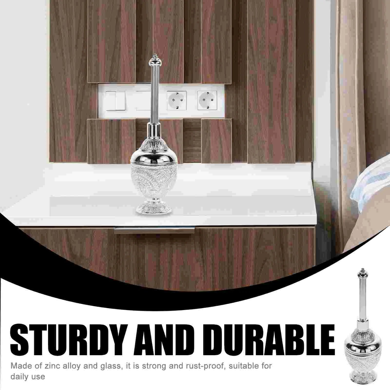 Electroplated Holy Water Bottle Decorative Glass Zinc Alloy Empty Container For Vases Home Decor Catholic Oil Container